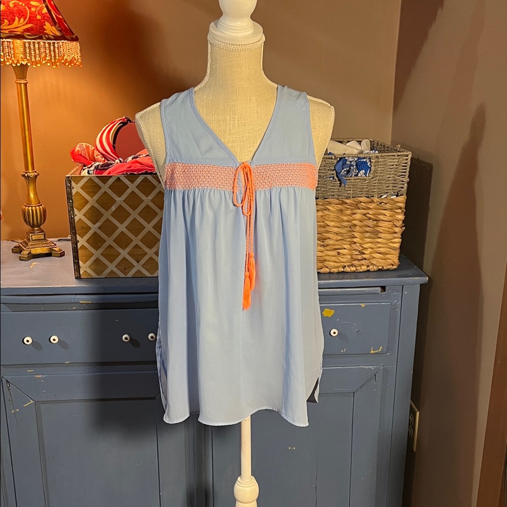 Everly Small blue sleeveless tunic top